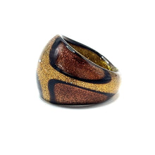 Handmade Glass Acrylic Ring Autumn Elegance's Gleaming Infinity Band