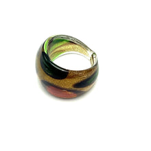 Handmade Glass Acrylic Ring Autumn Foliage Golden Citrus Infinity Band