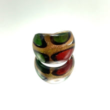 Handmade Glass Acrylic Ring Autumn Golden Citrus Foliage Infinity Band
