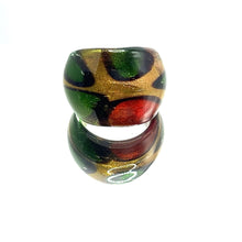 Handmade Glass Acrylic Ring Autumnal Foliage Citrus Golden Infinity Band