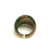 Handmade Glass Acrylic Ring Blossom Golden Meadow Infinity Band