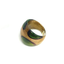 Handmade Glass Acrylic Ring Blossom Golden Meadow Infinity Band