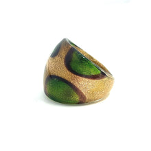 Handmade Glass Acrylic Ring Blossom Golden Meadow Infinity Band
