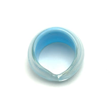 Handmade Glass Acrylic Ring Breeze Elegance Ocean Infinity Band