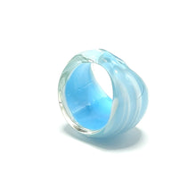 Handmade Glass Acrylic Ring Breeze Elegance of Ocean Infinity Band