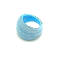 Handmade Glass Acrylic Ring Breeze Ocean Elegance Infinity Band