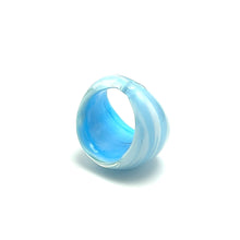 Handmade Glass Acrylic Ring Breeze Ocean Elegance Infinity Band