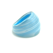Handmade Glass Acrylic Ring Breeze Ocean Elegance Infinity Band