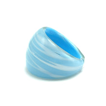 Handmade Glass Acrylic Ring Breeze Ocean Elegance Infinity Band