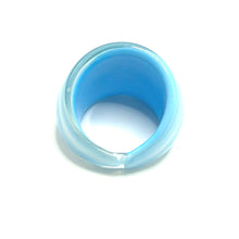 Handmade Glass Acrylic Ring Breeze's Ocean Elegance Infinity Band