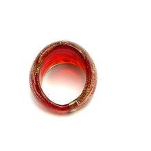 Handmade Glass Acrylic Ring Brilliance Ember Gilded Infinity Band