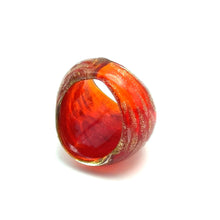 Handmade Glass Acrylic Ring Brilliance Ember Gilded Infinity Band
