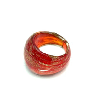 Handmade Glass Acrylic Ring Brilliance Ember Gilded Infinity Band
