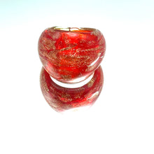Handmade Glass Acrylic Ring Brilliance Ember Gilded Infinity Band