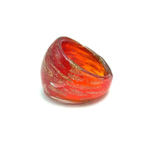 Handmade Glass Acrylic Ring Brilliance Ember Gilded Infinity Band