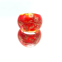 Handmade Glass Acrylic Ring Brilliance Gilded Ember Infinity Band