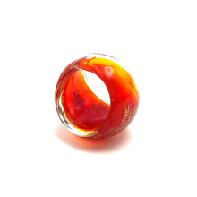 Handmade Glass Acrylic Ring Brilliance Gilded Ember Infinity Band