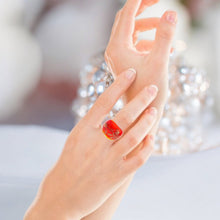 Handmade Glass Acrylic Ring Brilliance Gilded Ember Infinity Band