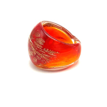 Handmade Glass Acrylic Ring Brilliance Gilded Ember Infinity Band
