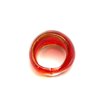 Handmade Glass Acrylic Ring Brilliance Gilded Ember Infinity Band