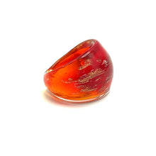 Handmade Glass Acrylic Ring Brilliance Gilded with Ember Infinity Band