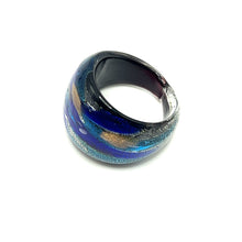Handmade Glass Acrylic Ring Celestial Aqua's Fusion Infinity Band