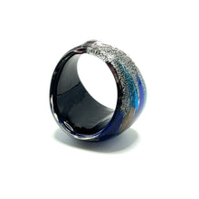 Handmade Glass Acrylic Ring Celestial Aqua's Fusion Infinity Band