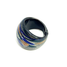 Handmade Glass Acrylic Ring Celestial Fusion Aqua Infinity Band