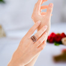 Handmade Glass Acrylic Ring Celestial Gold  Infinity Band