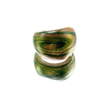 Handmade Glass Acrylic Ring Celestial Radiance Golden Infinity Band