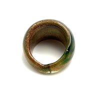 Handmade Glass Acrylic Ring Celestial Radiance Golden Infinity Band