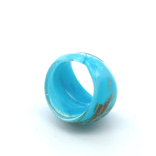 Handmade Glass Acrylic Ring Cerulean Splendor Sparkle Infinity Band
