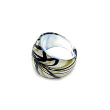 Handmade Glass Acrylic Ring Christmas Winter's Harmony Infinity Band