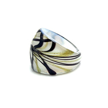 Handmade Glass Acrylic Ring Christmas Winter's Harmony Infinity Band