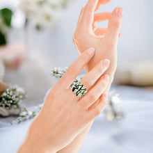 Handmade Glass Acrylic Ring Christmas's Harmony Winter Infinity Band