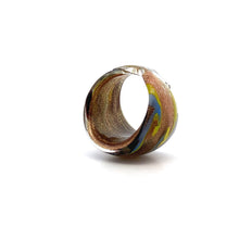 Handmade Glass Acrylic Ring Chromatic Arabesque Golden Infinity Band