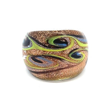 Handmade Glass Acrylic Ring Chromatic Arabesque's Golden Infinity Band