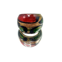 Handmade Glass Acrylic Ring Citrus Autumn Foliage Golden Infinity Band