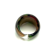 Handmade Glass Acrylic Ring Citrus Golden Autumn Foliage Infinity Band