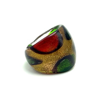 Handmade Glass Acrylic Ring Citrus Golden Autumn Foliage Infinity Band