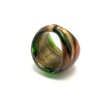 Handmade Glass Acrylic Ring Citrus Golden Foliage Autumn Infinity Band
