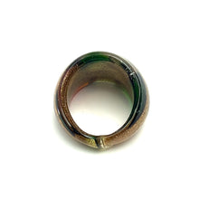 Handmade Glass Acrylic Ring Citrus Golden Foliage Autumn Infinity Band