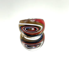 Handmade Glass Acrylic Ring Colourful Golden Galaxy  Infinity Band