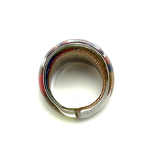 Handmade Glass Acrylic Ring Colourful Golden Galaxy  Infinity Band