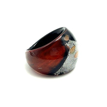 Handmade Glass Acrylic Ring Colourful Opulent Sunset Infinity Band