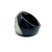 Handmade Glass Acrylic Ring Colourful Opulent Sunset Infinity Band