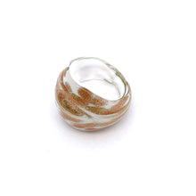 Handmade Glass Acrylic Ring Delight Gilded Snowfall Infinity Band