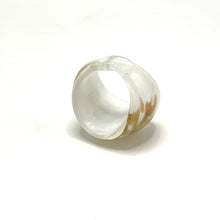 Handmade Glass Acrylic Ring Delight of Gilded Snowfall Infinity Band