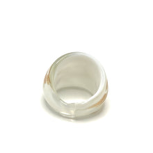 Handmade Glass Acrylic Ring Delight of Gilded Snowfall Infinity Band