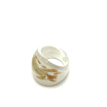 Handmade Glass Acrylic Ring Delight of Gilded Snowfall Infinity Band